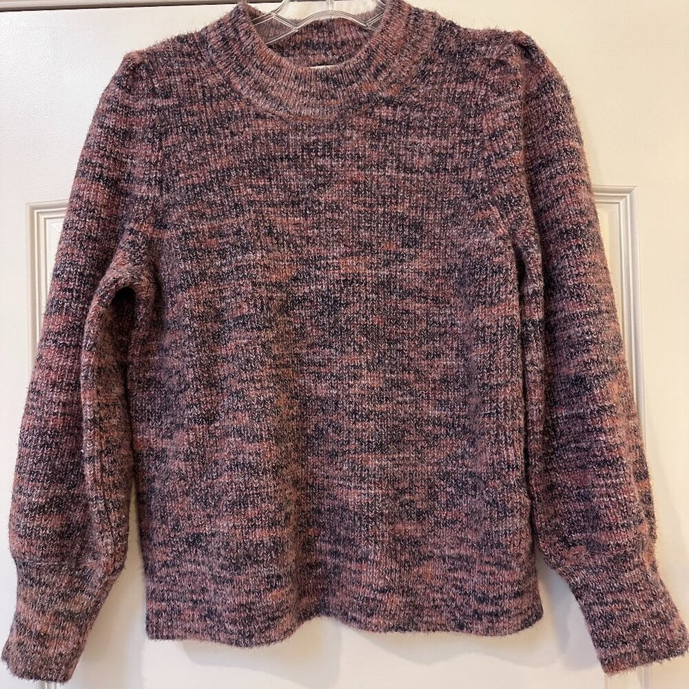 Madewell Space-Dyed Eaton Puff-Sleeve Pullover Sweater Size Small EUC